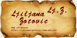 Ljiljana Zotović vizit kartica